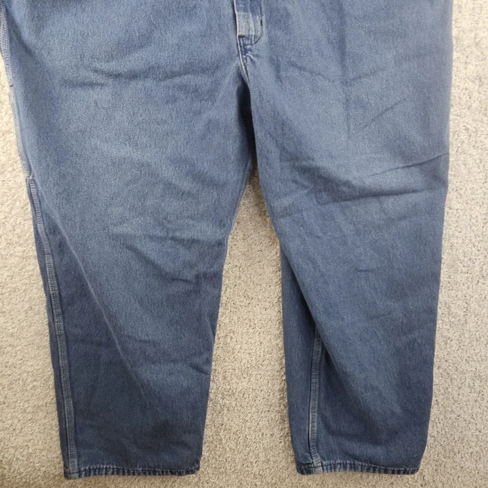 Vintage Key Imperial Denim Carpenter Bibs Overalls Sz 50x30 Ranch Workwear Baggy